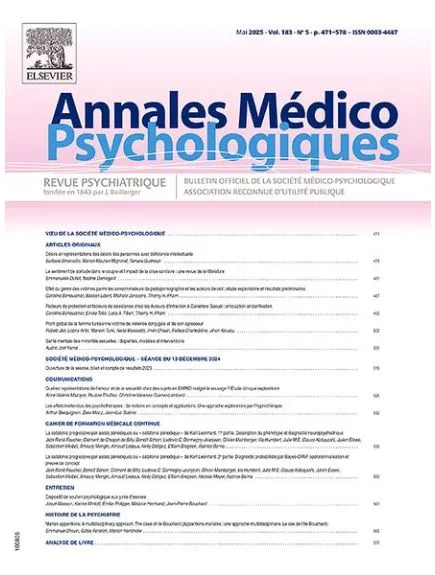 ANNALES MEDICO PSYCHOLOGIQUES