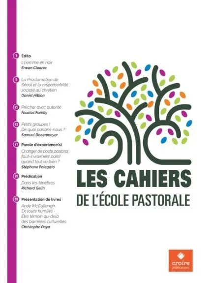 LES CAHIERS DE L'ECOLE PASTORALE