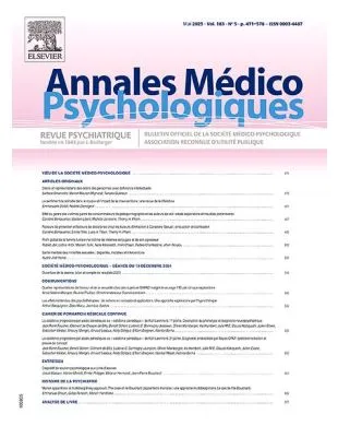 ANNALES MEDICO PSYCHOLOGIQUES