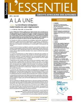 L'ESSENTIEL DROITS AFRICAINS DES AFFAIRES