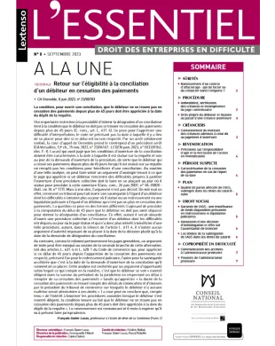 L'ESSENTIEL DROIT DES ENTREPRISES EN DIFFICULTE