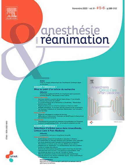 ANESTHESIE ET REANIMATION