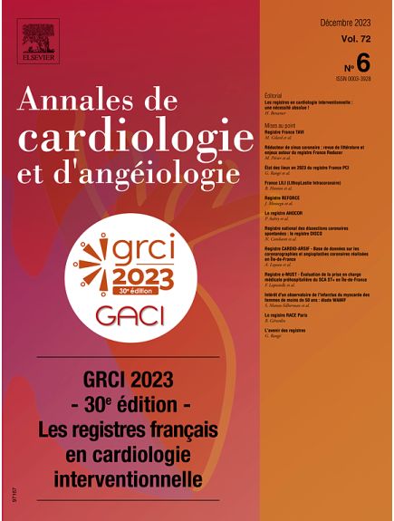 ANNALES DE CARDIOLOGIE ET D'ANGEIOLOGIE