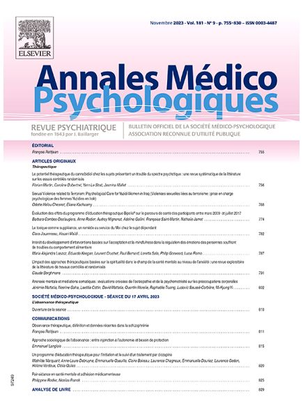 ANNALES MEDICO PSYCHOLOGIQUES