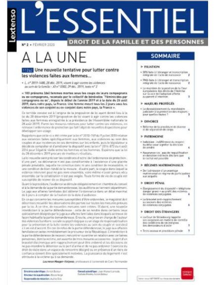 L'ESSENTIEL DROIT DE LA FAMILLE ET DES PERSONNES