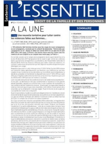 L'ESSENTIEL DROIT DE LA FAMILLE ET DES PERSONNES