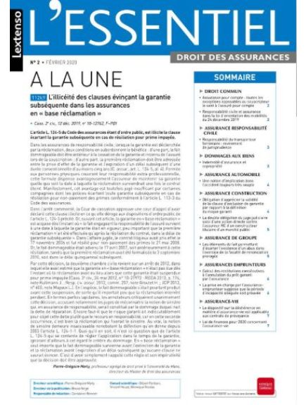 L'ESSENTIEL DROIT DES ASSURANCES