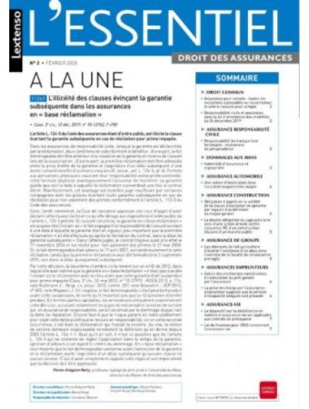 L'ESSENTIEL DROIT DES ASSURANCES