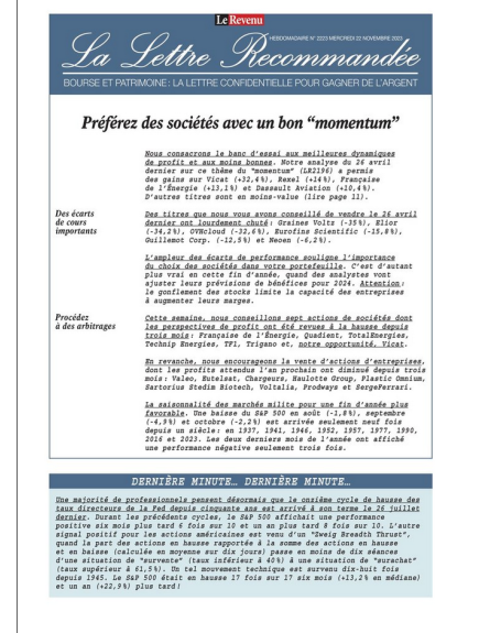 LA LETTRE RECOMMANDEE