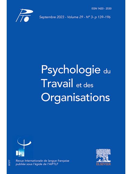 PSYCHOLOGIE DU TRAVAIL ET DES ORGANISATIONS