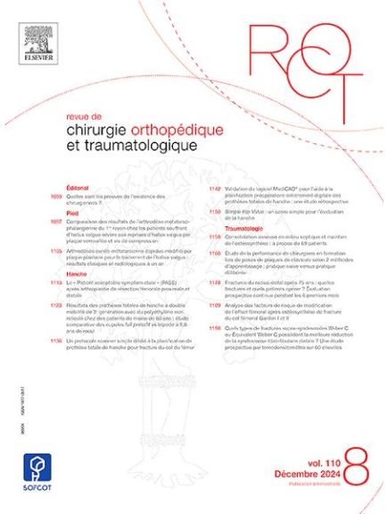 REVUE DE CHIRURGIE ORTHOPEDIQUE ET TRAUMATOLOGIQUE