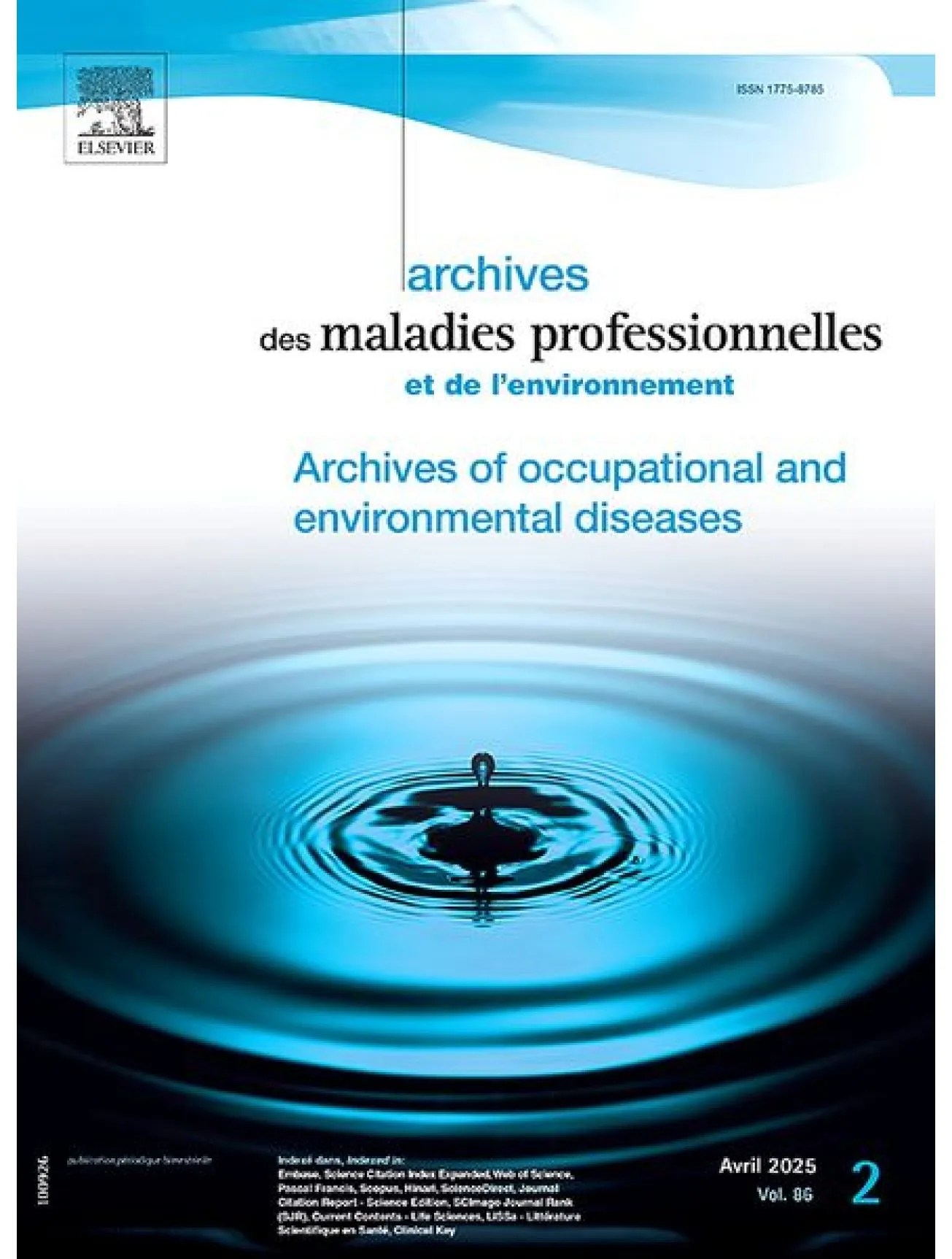 Dernière couverture — archives maladies professionnelles environnement