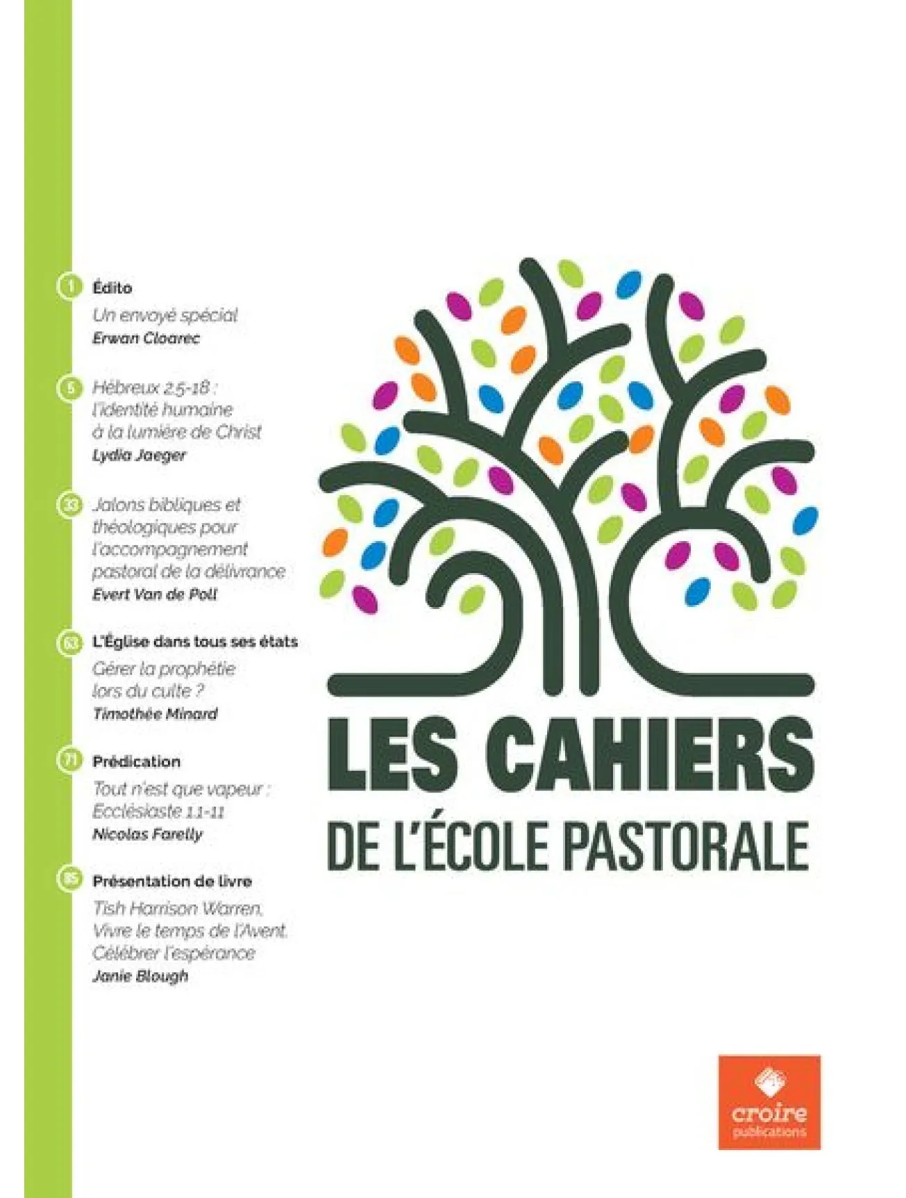 Dernière couverture — cahiers ecole pastorale