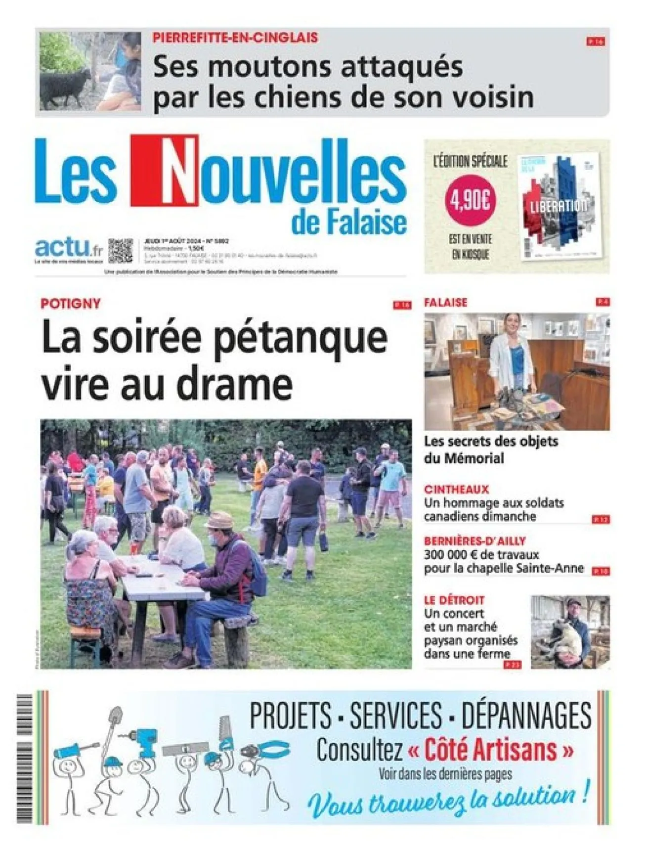 Dernière couverture — nouvelles falaise