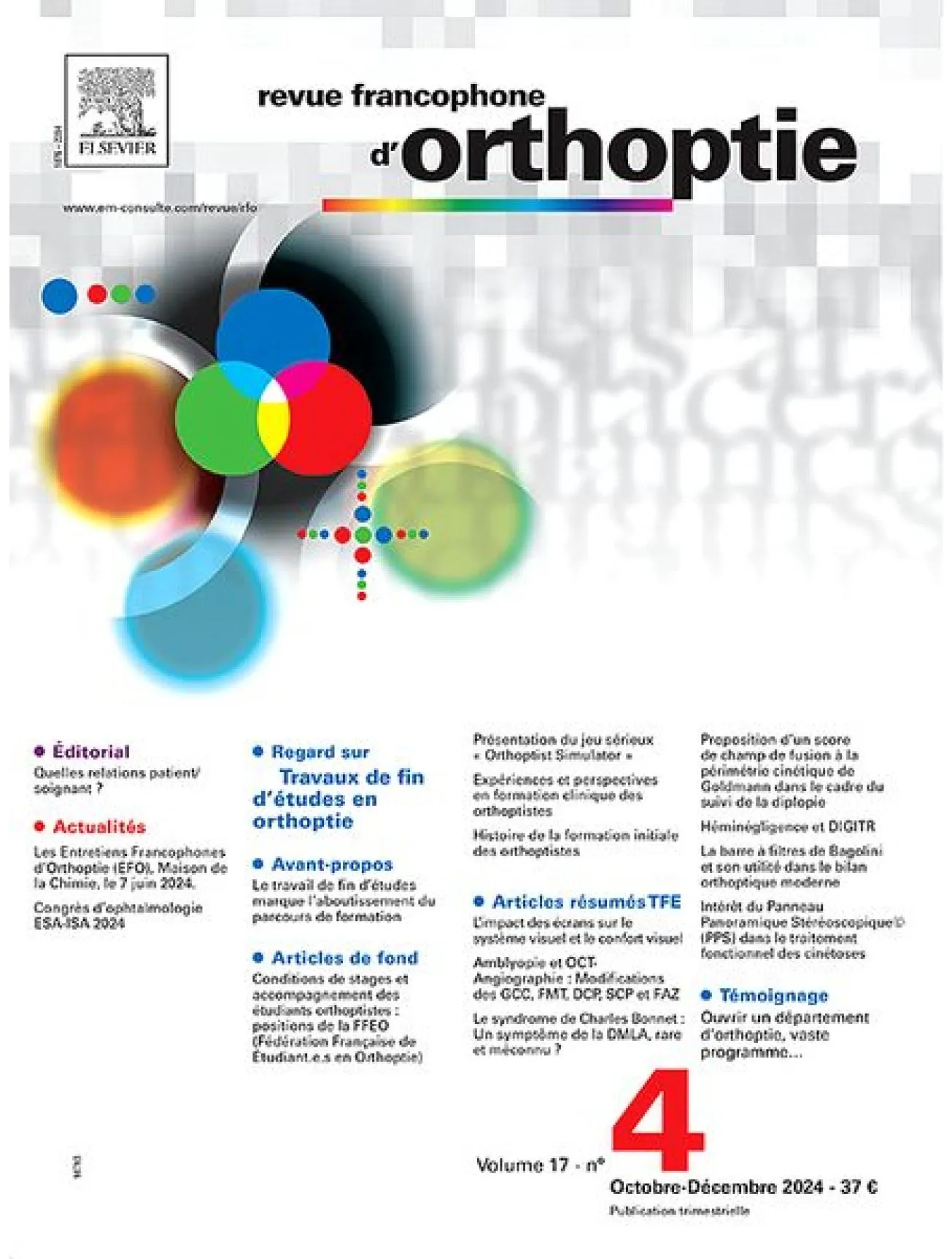 Dernière couverture — revue francophone orthoptie
