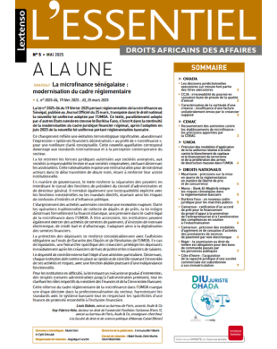 L'ESSENTIEL DROITS AFRICAINS DES AFFAIRES