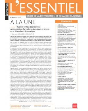 L'ESSENTIEL DROIT DE LA DISTRIBUTION ET DE LA CONCURRENCE