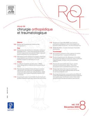 REVUE DE CHIRURGIE ORTHOPEDIQUE ET TRAUMATOLOGIQUE