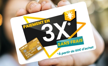 Paiement en trois fois sans frais
